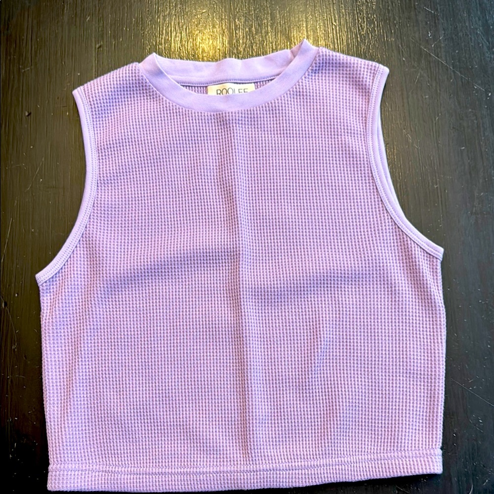 Lavender Waffle Knit Crop Top